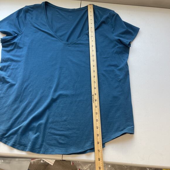 Lululemon Women Sz 12 Teal Green Love Tee T Short Sleeve Shirt V Neck Cotton - Picture 4 of 7